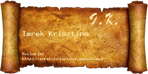 Imrek Krisztina névjegykártya